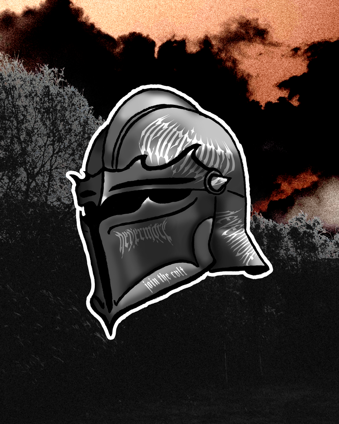 Nevermore MDVLWNTR Helmet Sticker