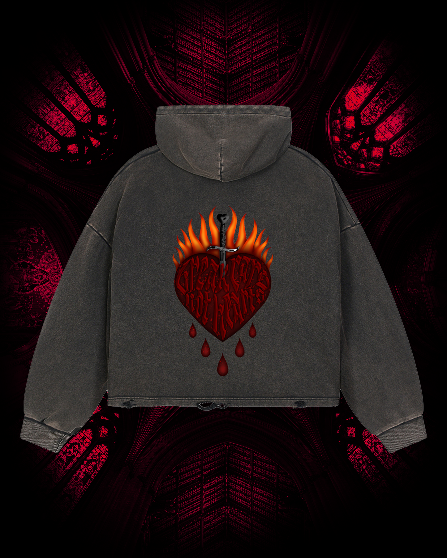 NeverMuki Frayed-Hem Hoodie