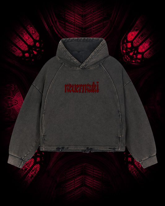 NeverMuki Frayed-Hem Hoodie